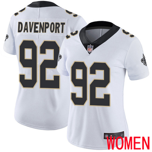 New Orleans Saints Limited White Women Marcus Davenport Road Jersey NFL Football #92 Vapor Untouchable Jersey->women nfl jersey->Women Jersey